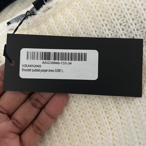 Shoulder Padded Jumper Dress (Ivory) - Picture 4 of 4